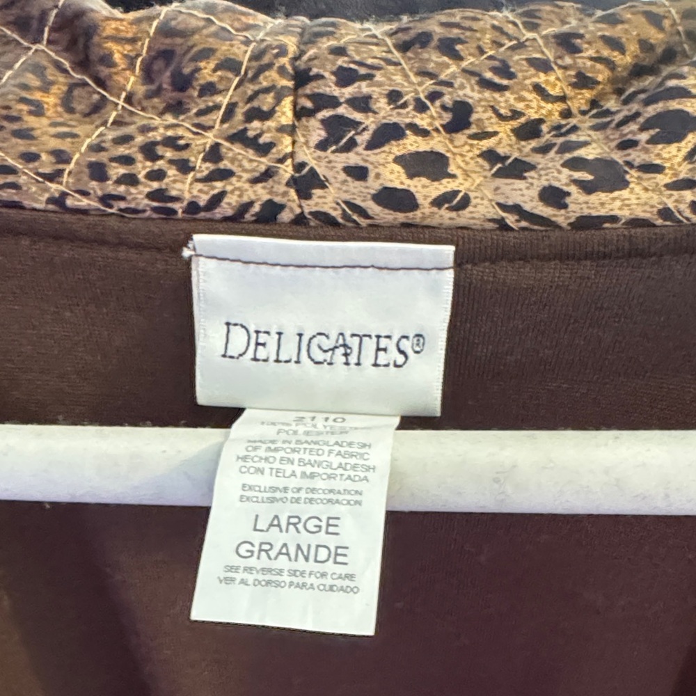 Delicates Brown Top with Leopard Accents
